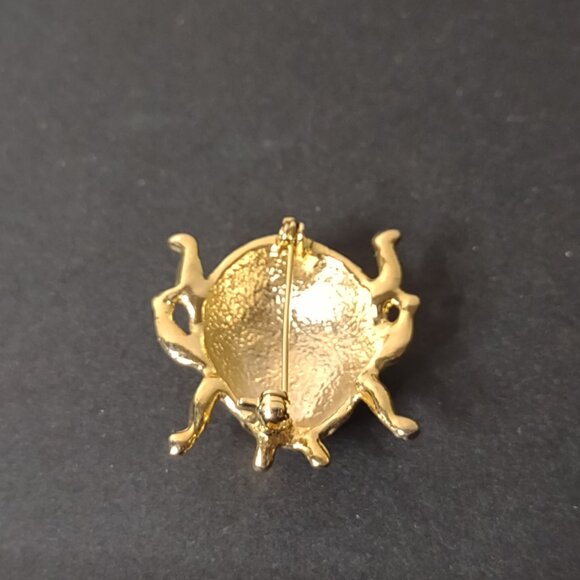 Red And Gold Tone Ladybug Brooch - Picture 6 of 9